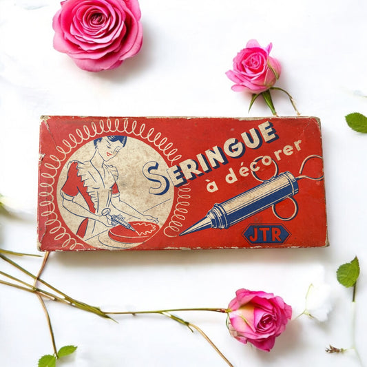 Siringa da decoro per dolci con confezione originale, fine anni ‘40
