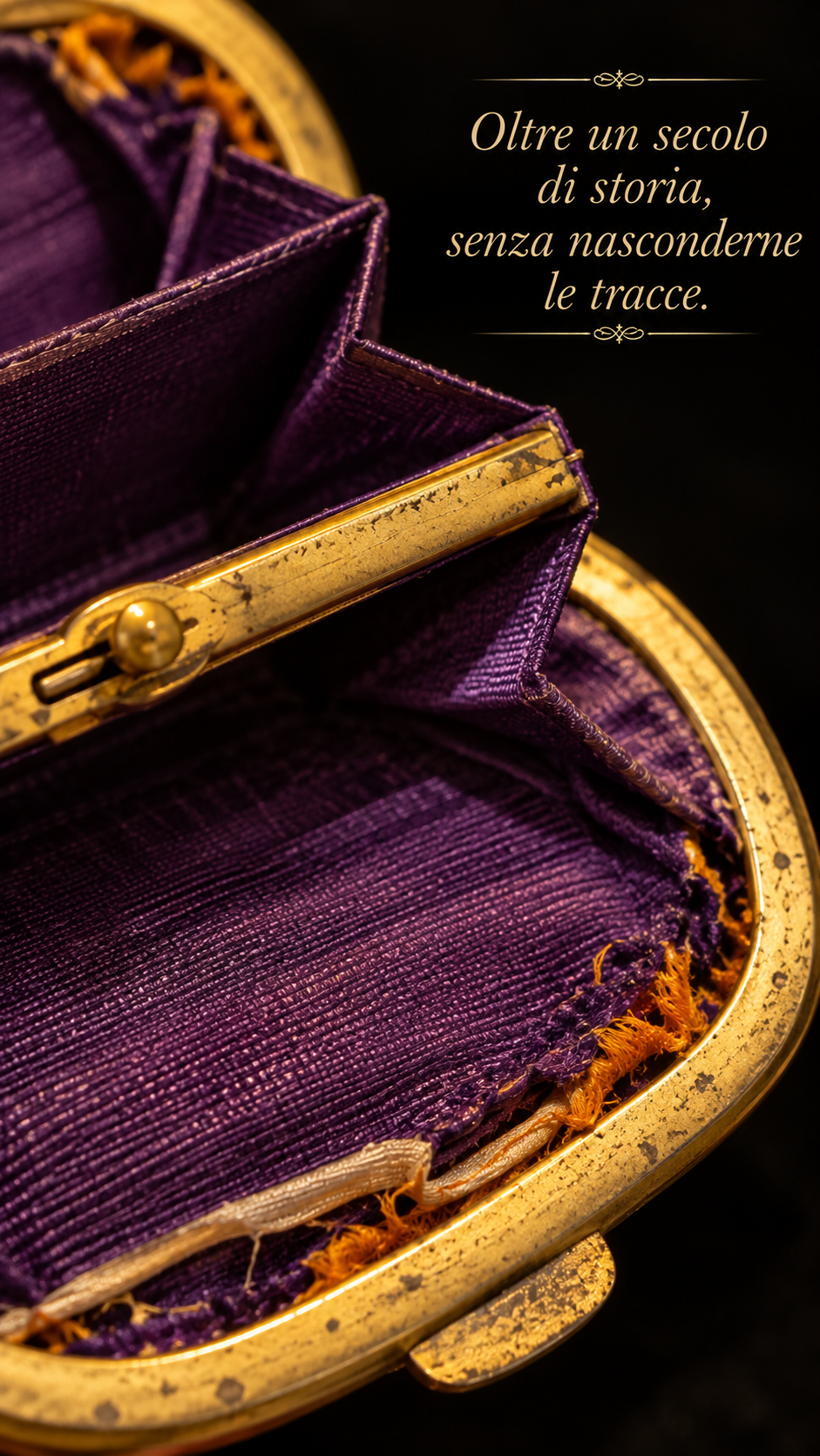Aumonière porta monete simil écaille fine 800 primo 900 con interni viola a soffietto