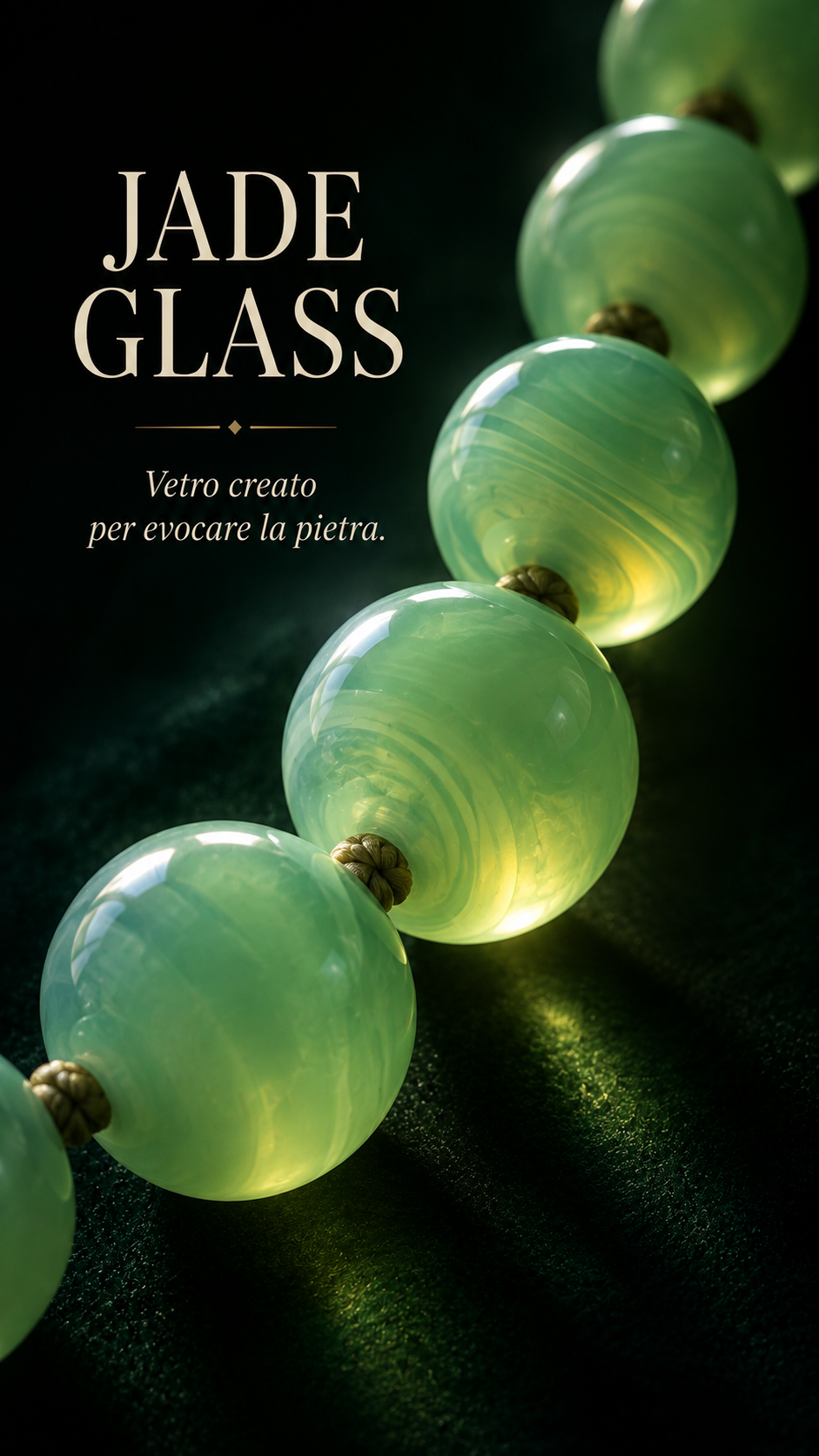 Collana collier perle di Jade Glass degradé anni ‘40 con chiusura a barilotto