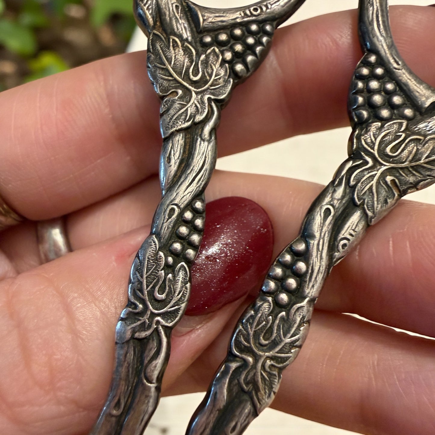 Antiche forbici per servizio uva, placcate argento, svedesi, fine ‘800 - primo ‘900