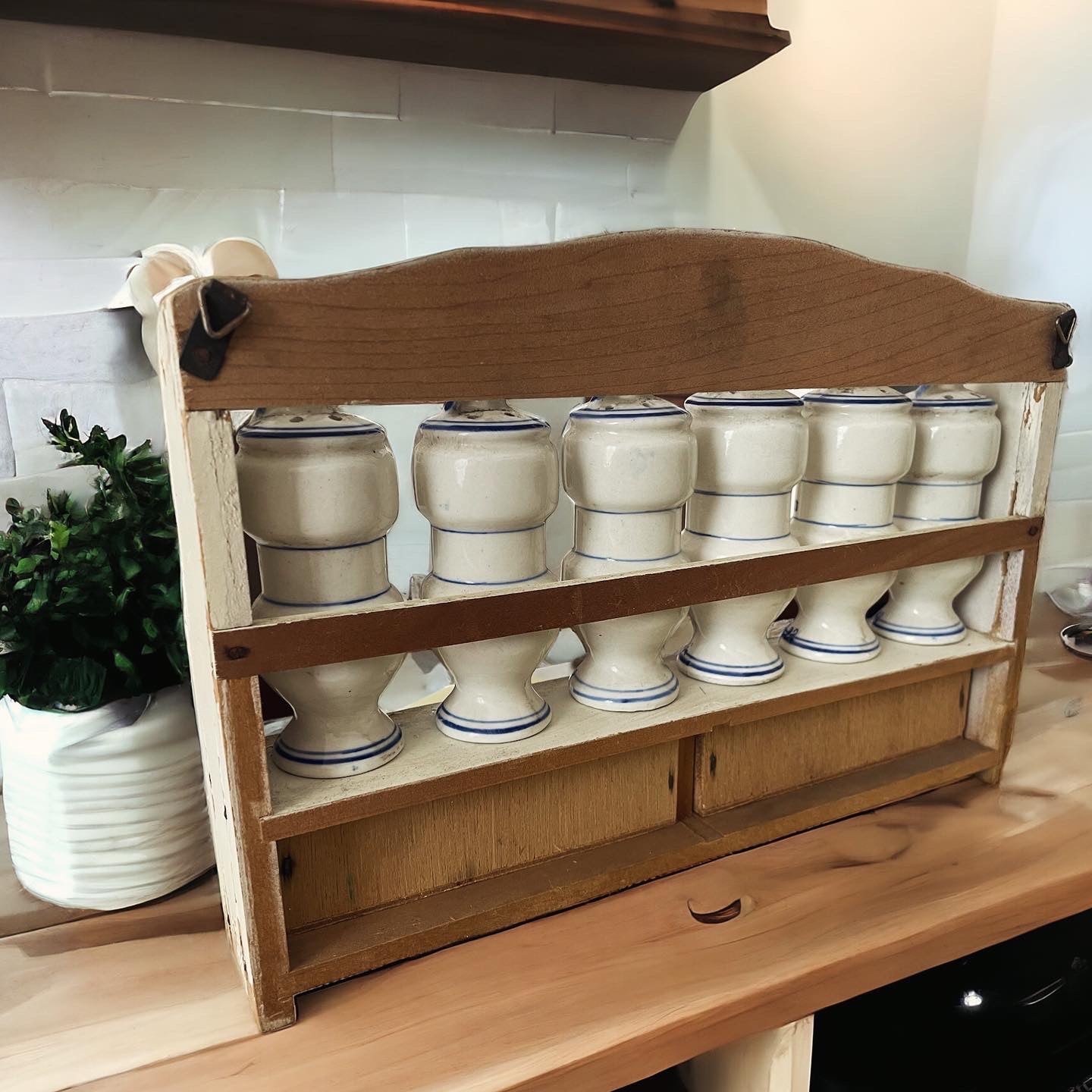 60s spice etagère with jars