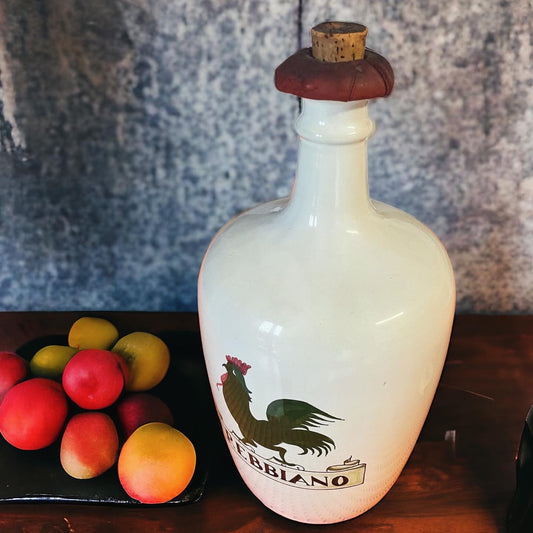 Trebbiano wine flask painted ceramic