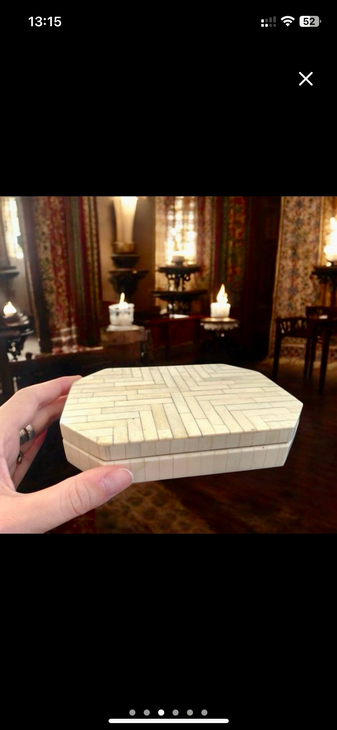 Antico cofanetto anni ‘20-‘30 da scrittoio in osso e legno