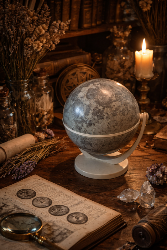 Globo lunare vintage rotante da studio / didattico