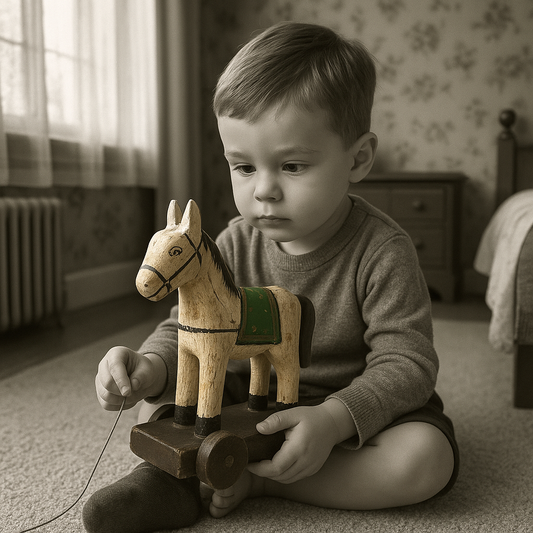 Cavallino in legno giocattolo vintage