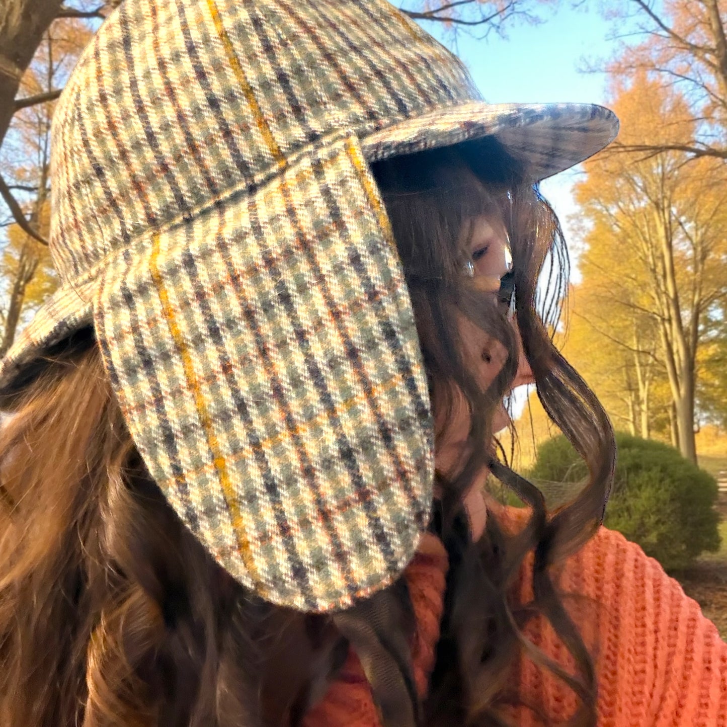 Cappello Sherlock in tweed vintage anni 80