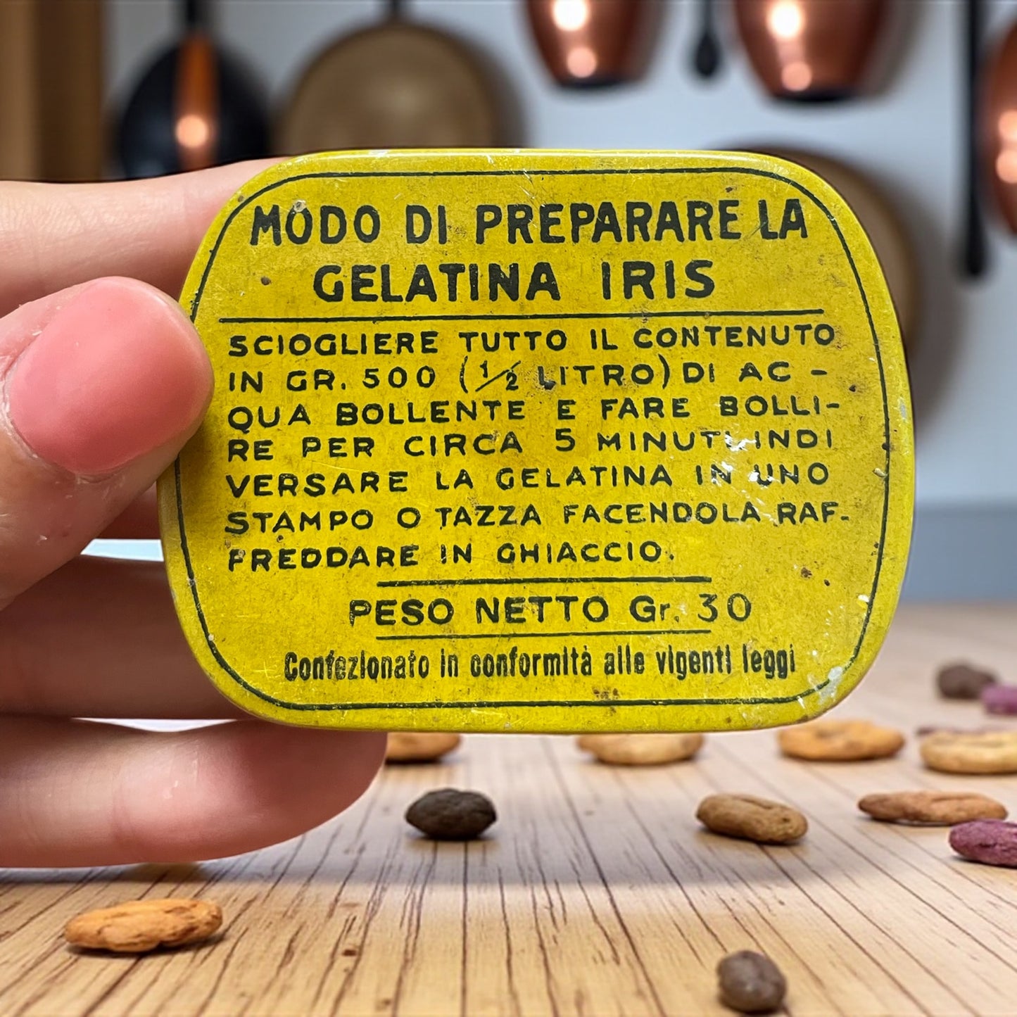Scatola latta da collezione gelatina di carne Curzio Bellini