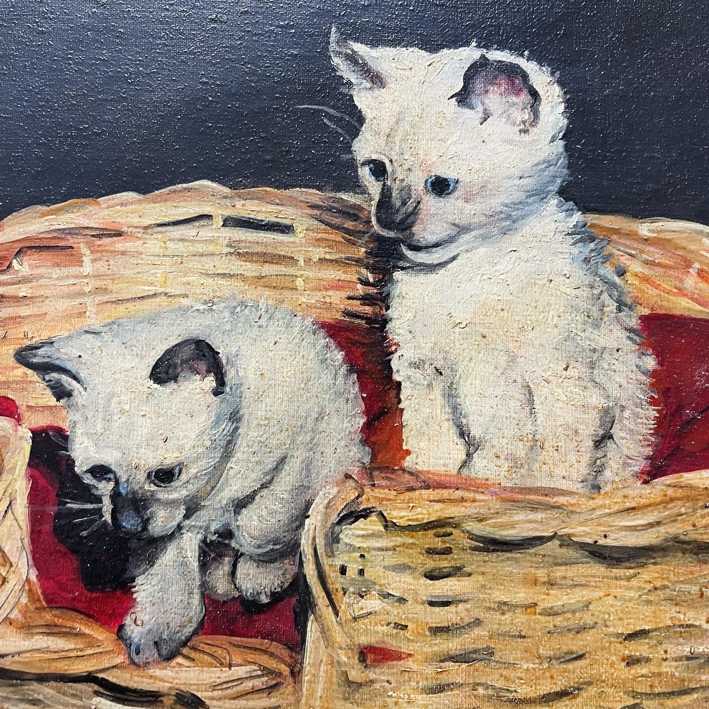 Vintage cats painting