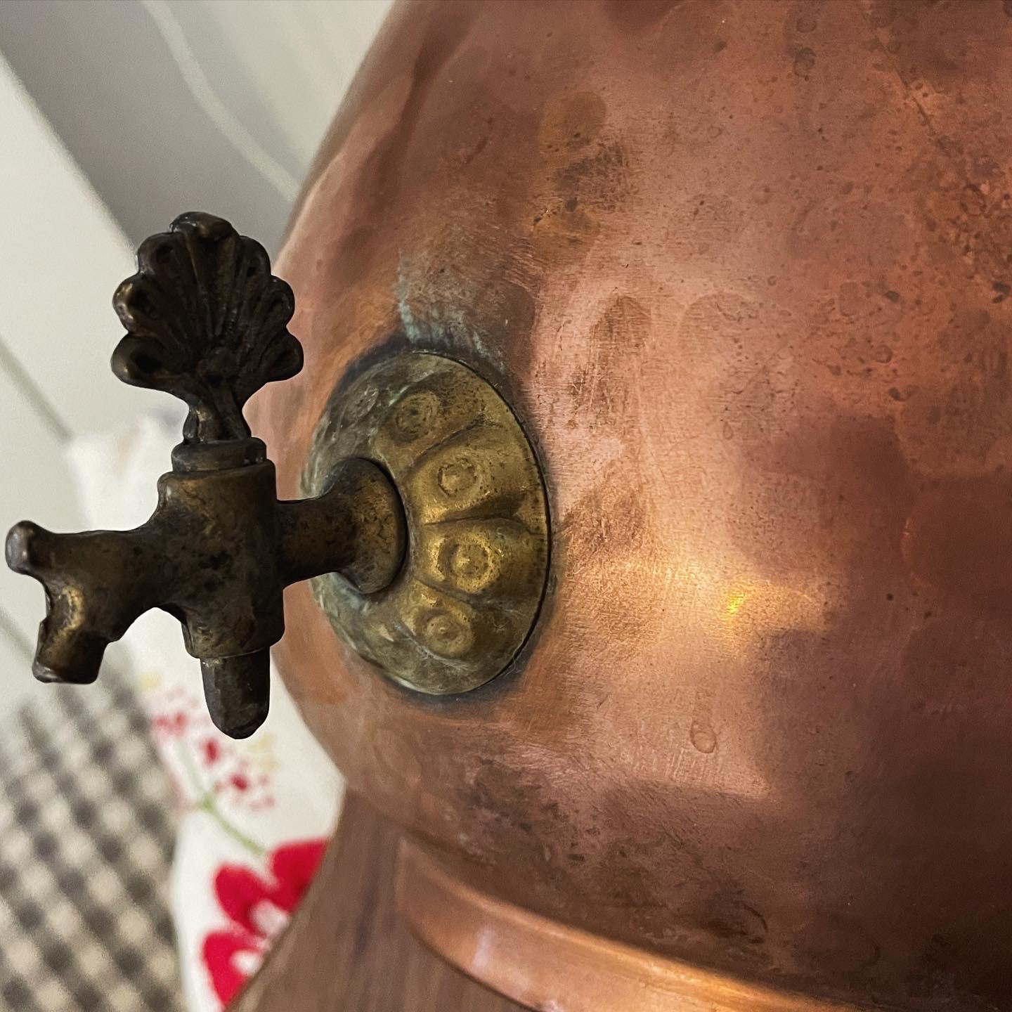 Copper planter in the shape of a fountain