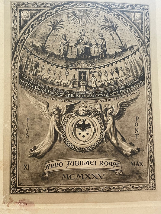 Libello pergamena Giubileo 1925 con sigillo, Pettinaroli e Figli