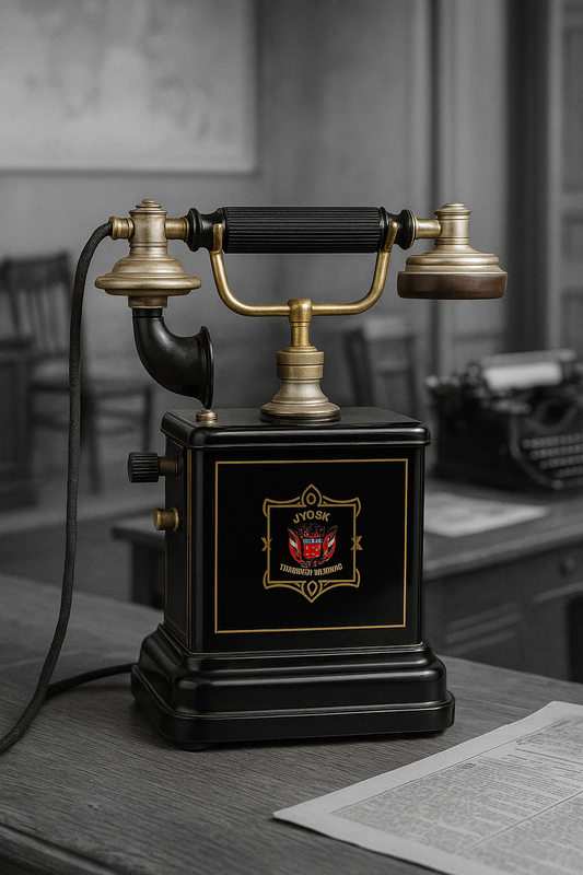 Antico telefono a manovella Jydsk danese, candlestick raro primi ‘900