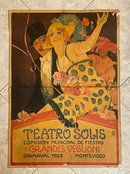 Manifesto poster Dudovich per Fonotipia, riedizione storica del 1970, 65 x 46 cm.