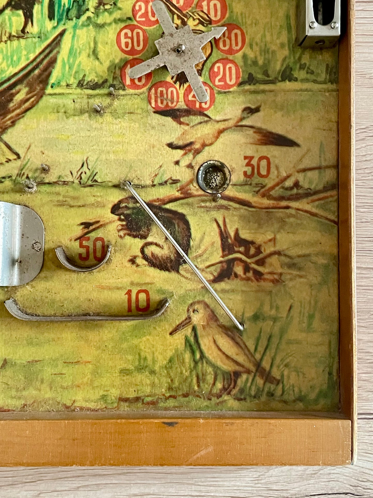 Flipper da tavolo francese con 3 biglie, gioco d’epoca anni ‘40 - ‘50