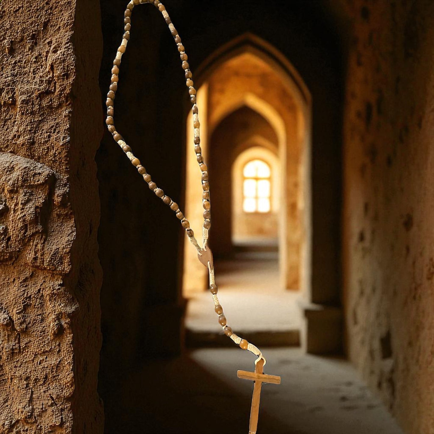 Rosario da processione Francescano lunghezza 1.02 mt da chiuso in legno