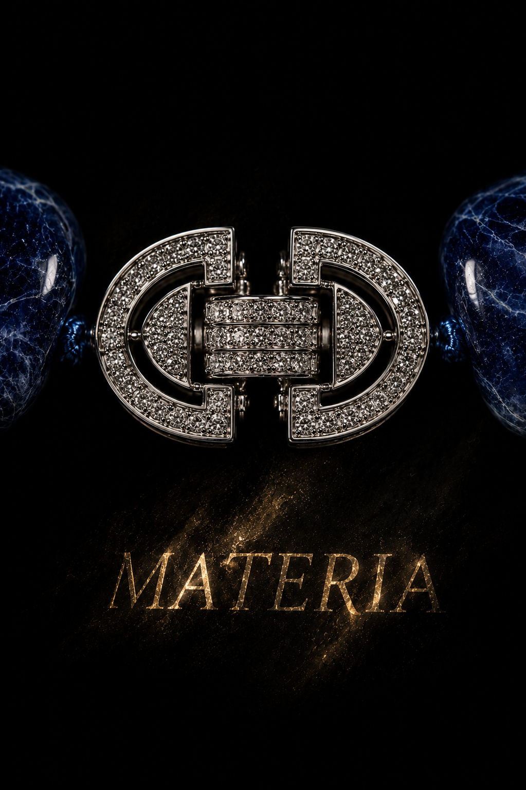 Splendida collana in autentica sodalite con chiusura gioiello