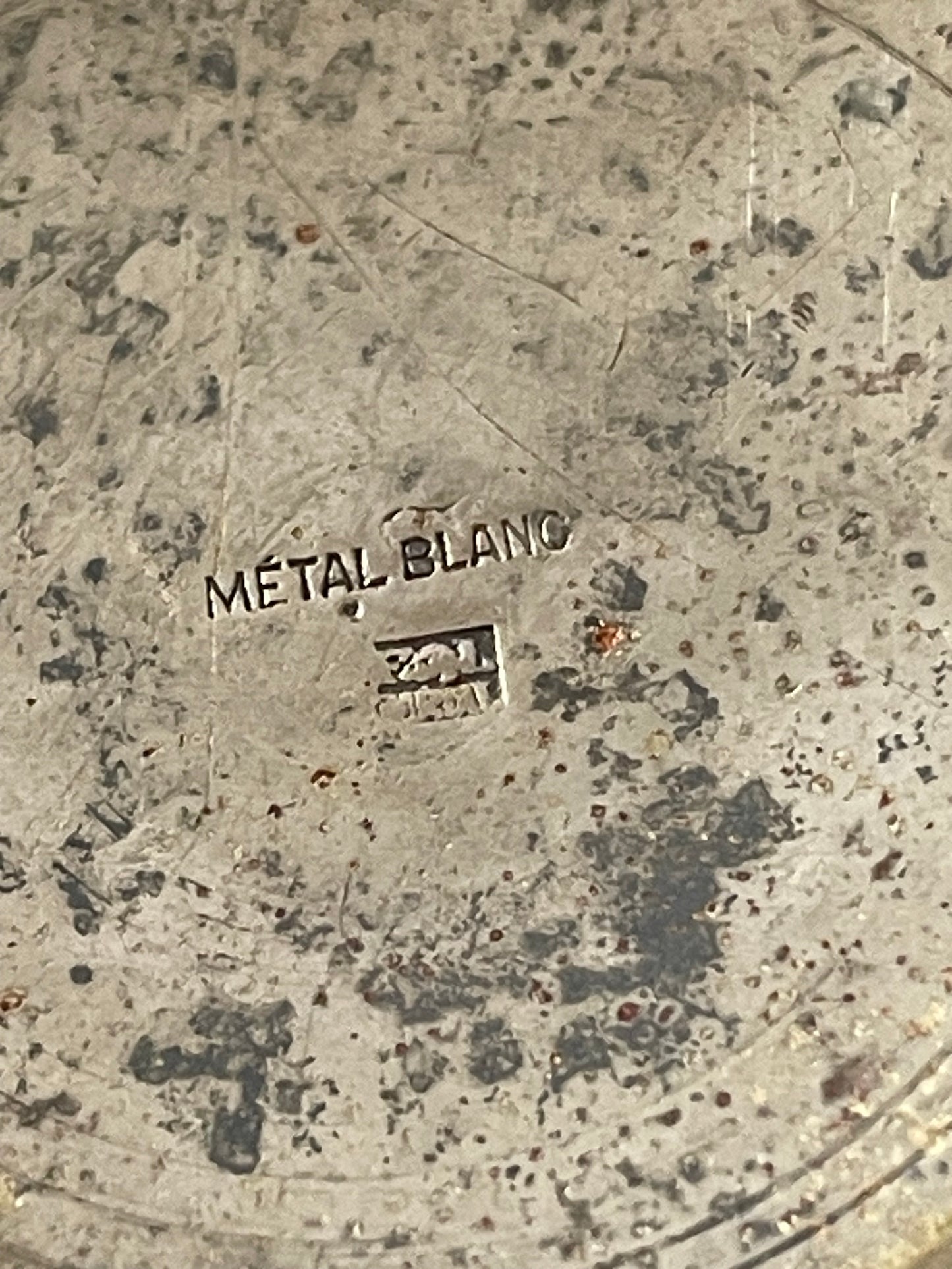 Antico bicchiere da camera argentato con monogramma CC, belle époque