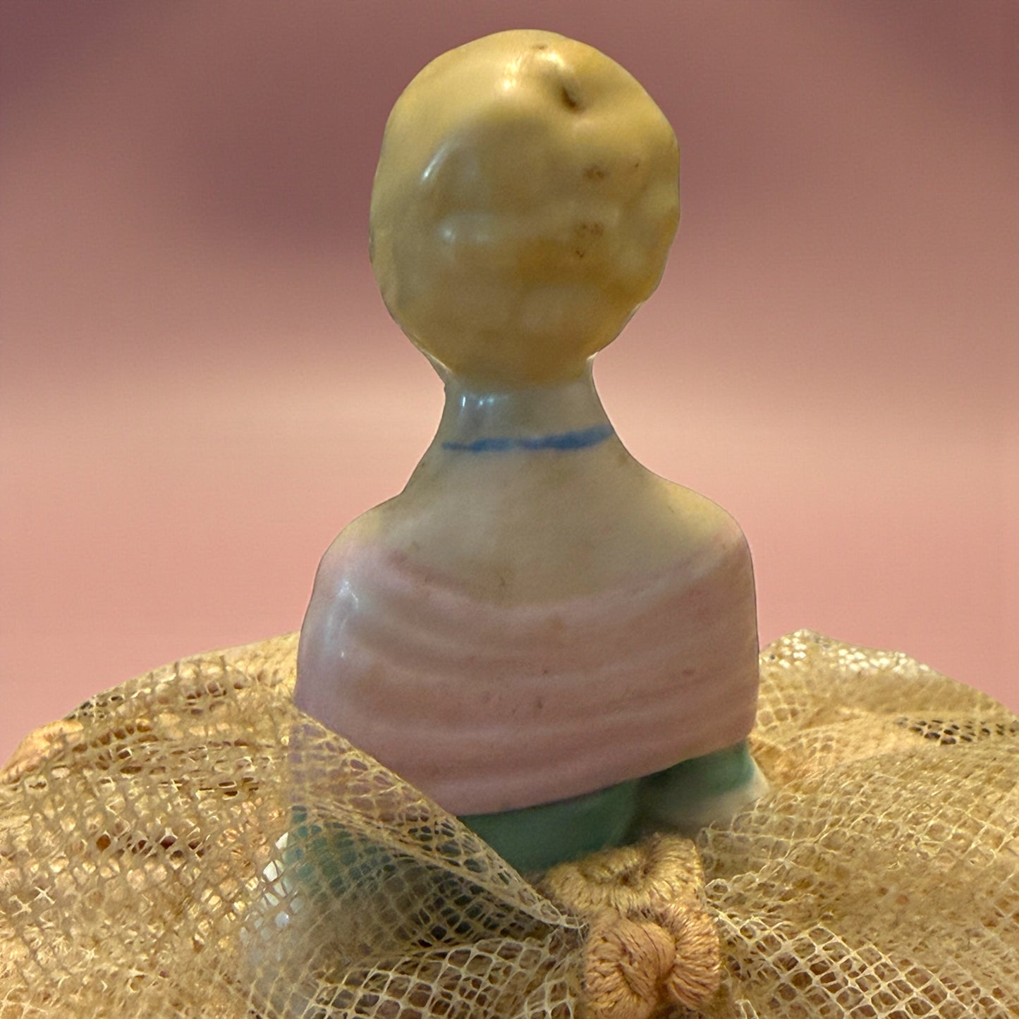 Half doll porta cipria anni ‘30 - ‘40 porcellana