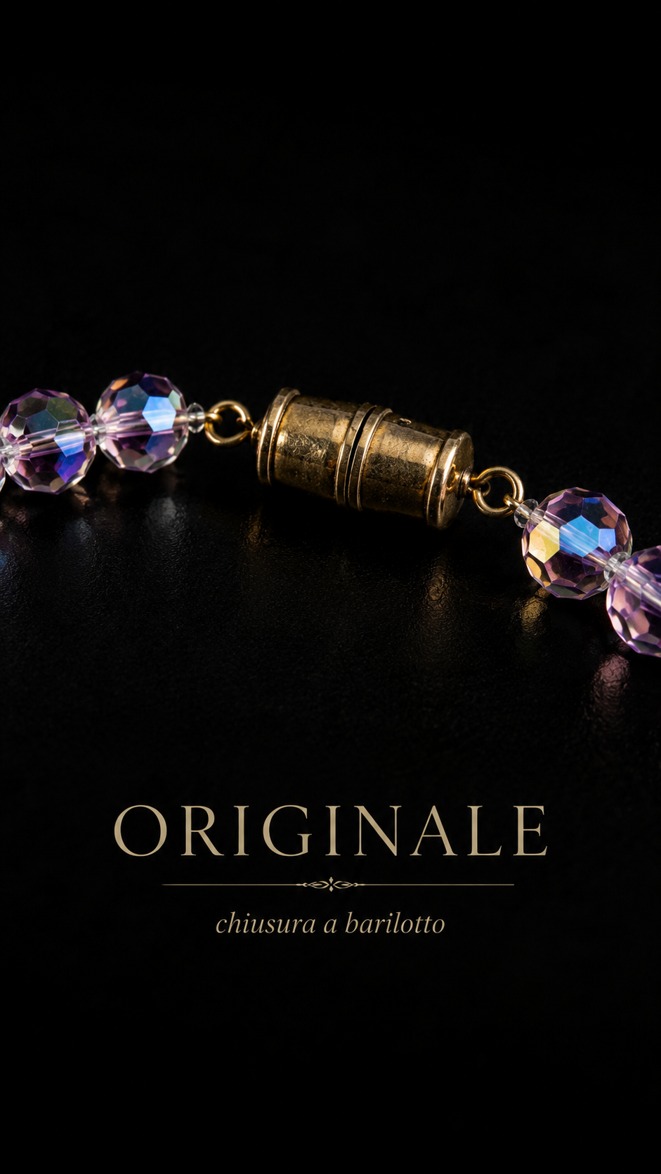 Collier perle sfaccettate Aurora Borealis con base rosa, degradé, fine anni ‘50 primi ‘60