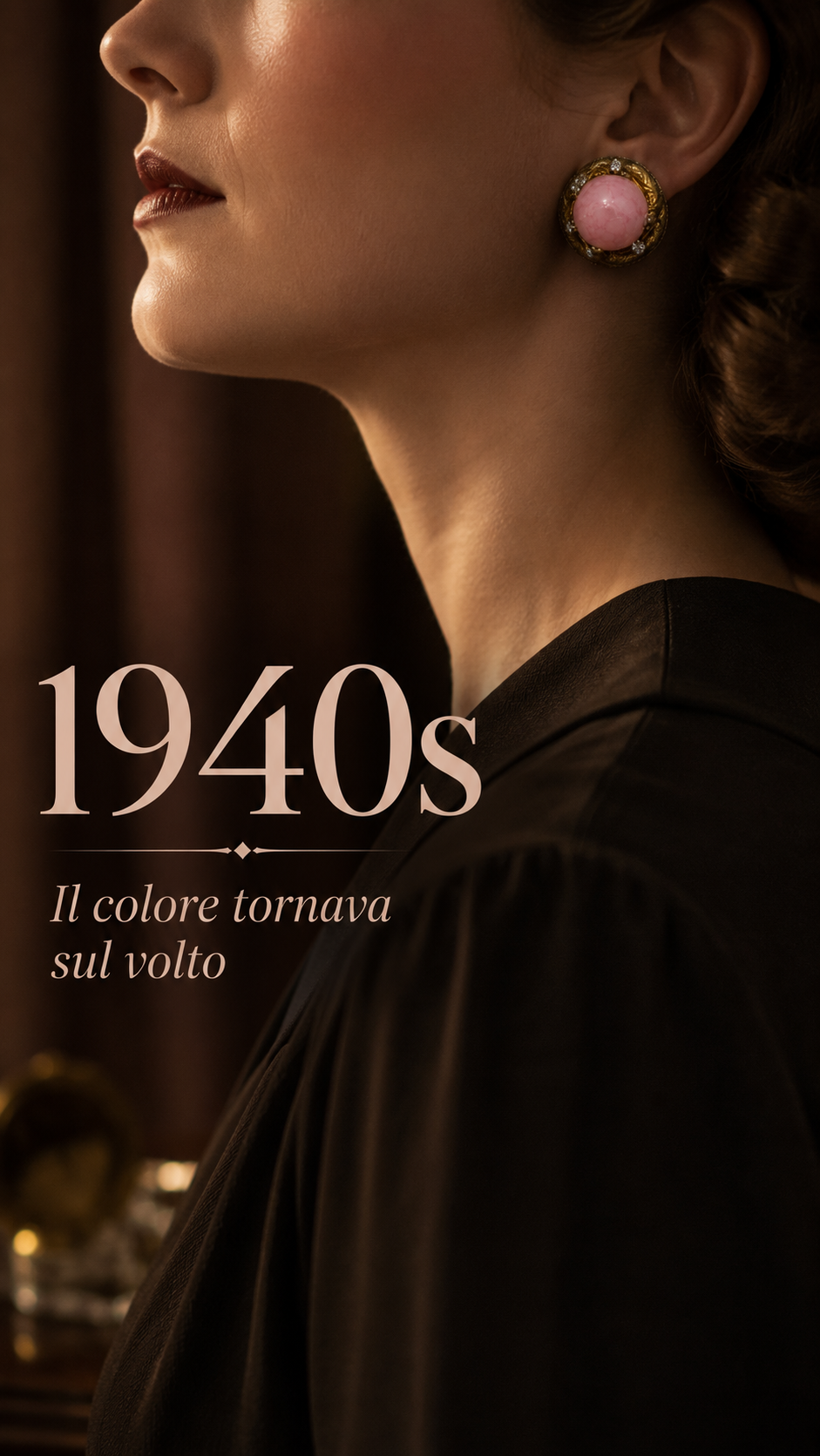 Orecchini con clip antica fine anni ‘40 costume jewerly USA cabochon vetro marmorizzato