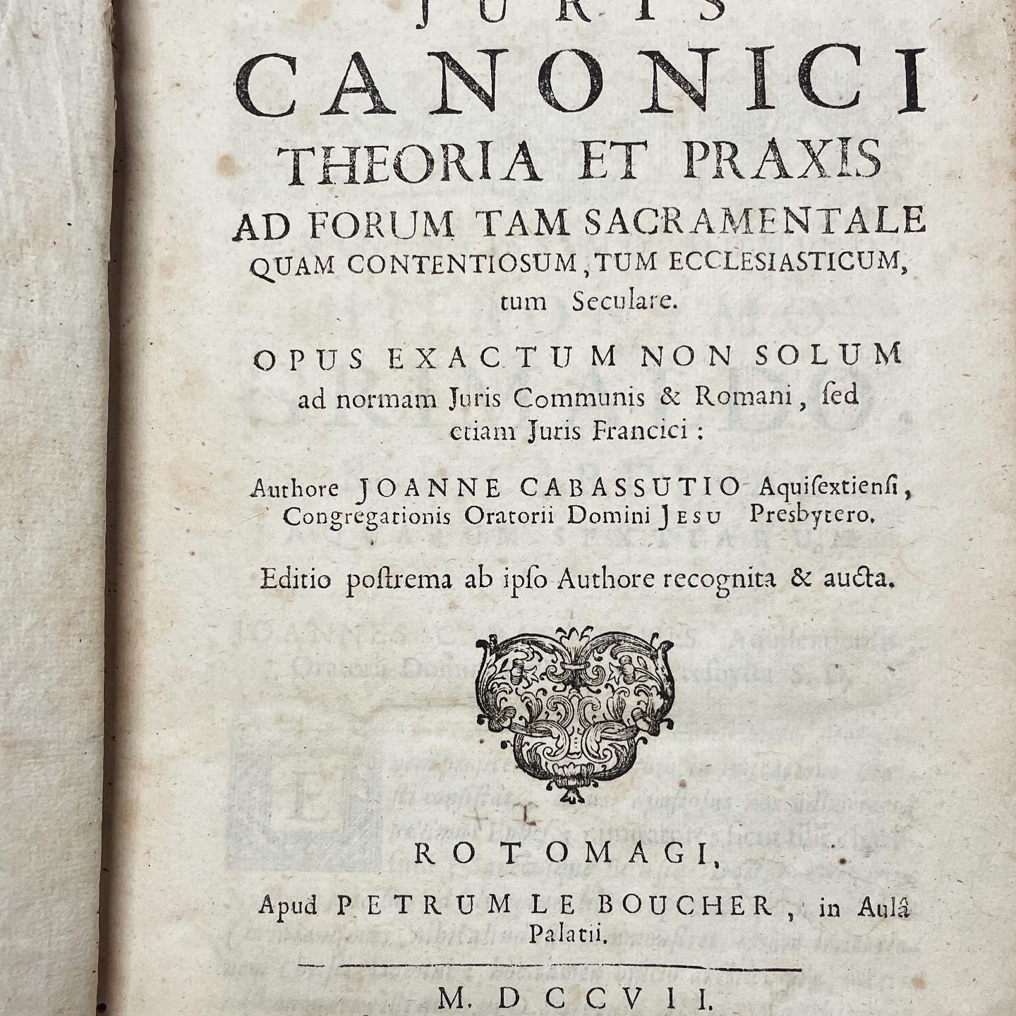 Libro 1707 diritto canonico