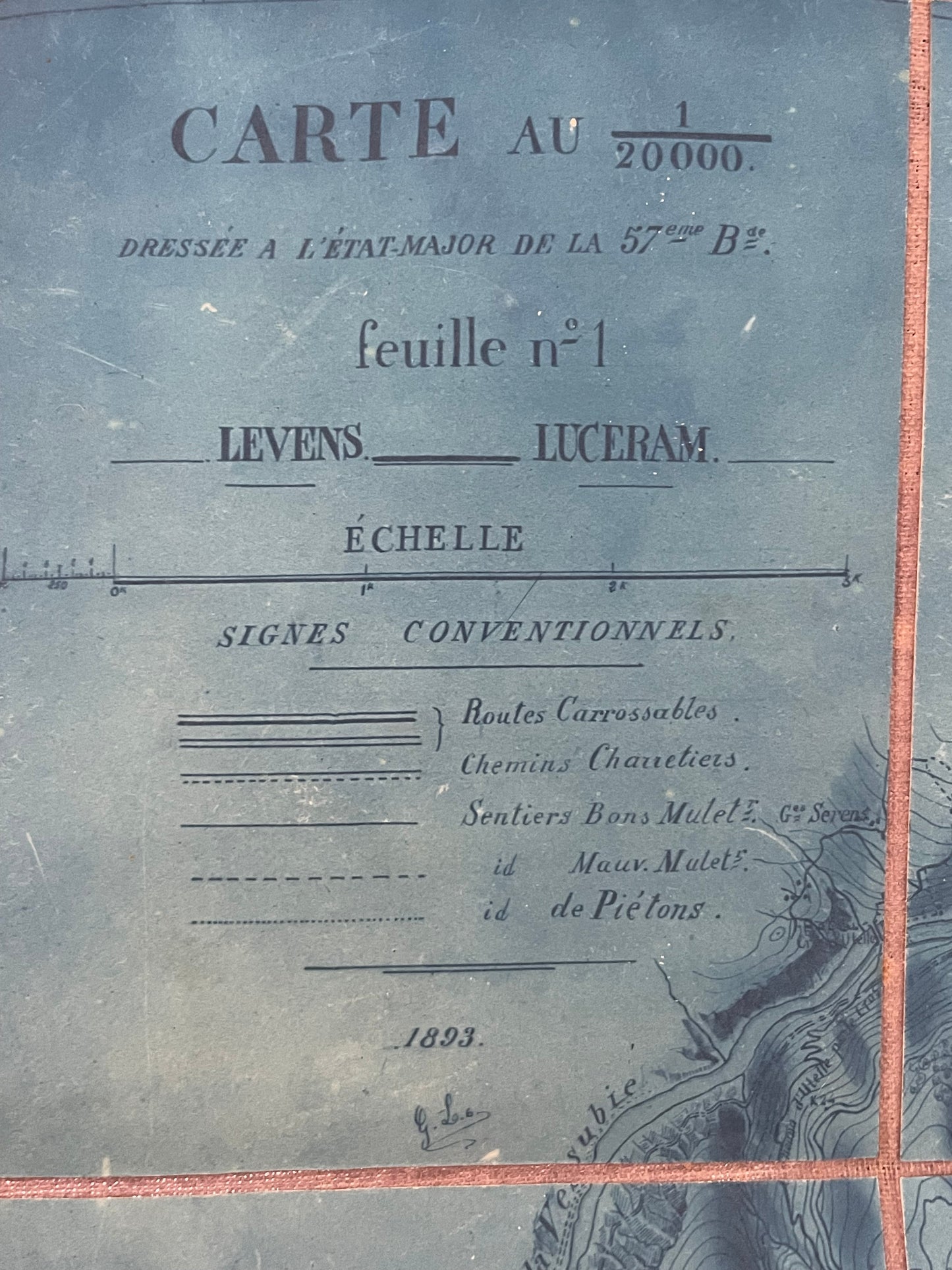 Lotto mappe francesi militari Stato Maggiore fine ‘800 frontiera Italia - Francia