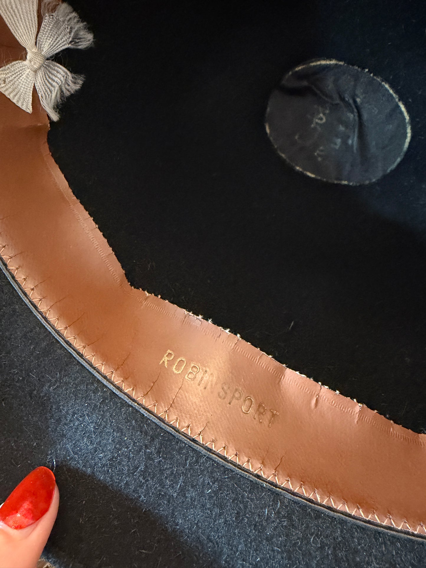 Cappellino British da equitazione, tg 55 feltro di pelliccia anni ‘60