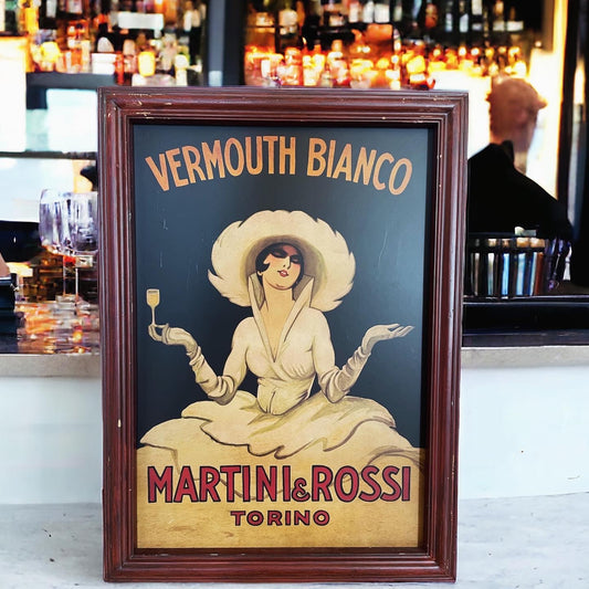 Grande quadro pubblicitario vermouth bianco Martini