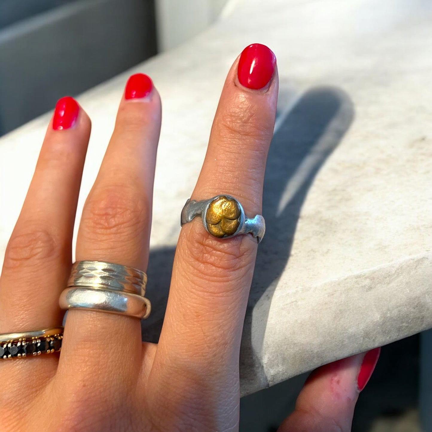 Anello trench art con quadrifoglio, Prima Guerra Mondiale