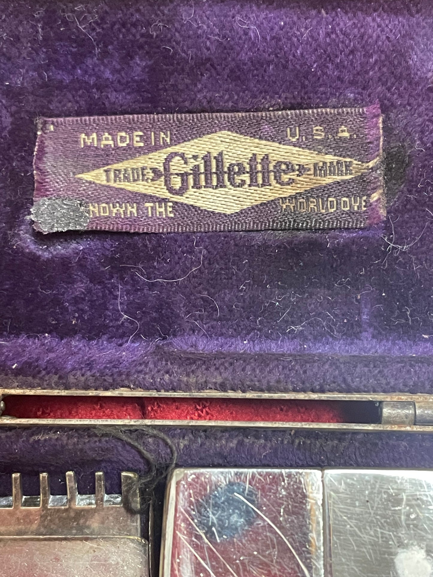 Set rasoio Gillette Old Type anni ‘20 in custodia da viaggio