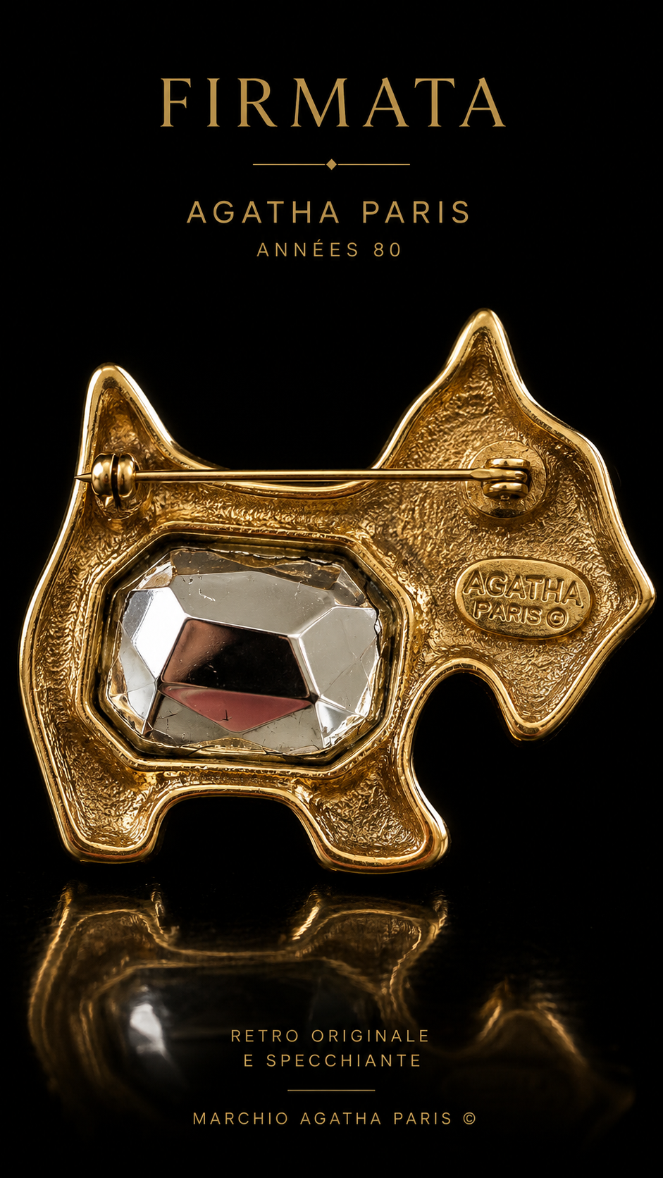 Spilla cane Scottie firmata Agatha Paris anni ‘80