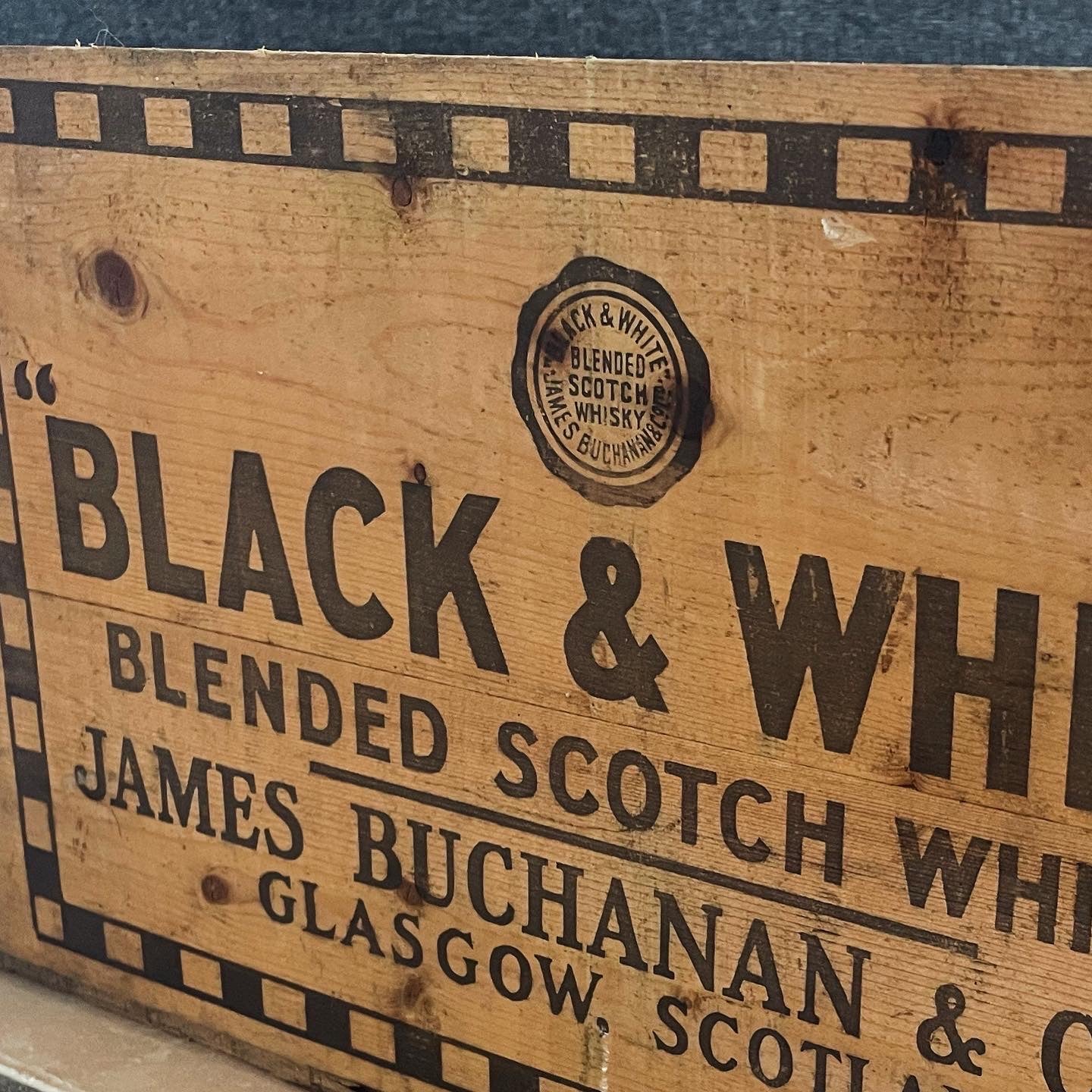 Antique Black and White Whisky Advertising Case