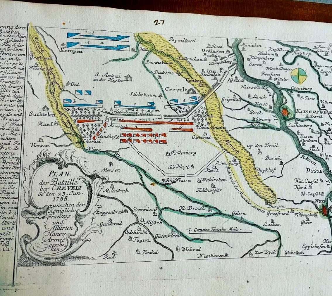 Corpus n. 5 mappe militari Georg Kilian, settecentesche, Guerra dei Sette Anni