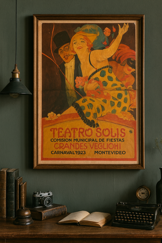 Manifesto Carnevale Montevideo 1923 riedito 1970, 65 x 46 cm