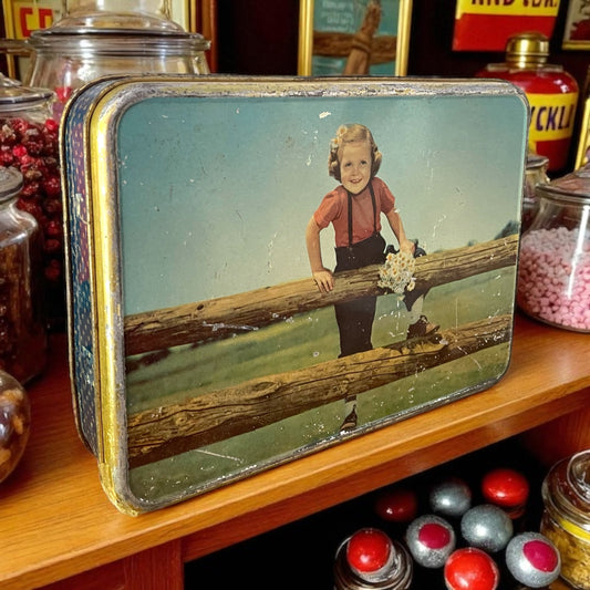 Antica scatola latta caramelle Preti primi anni ‘50