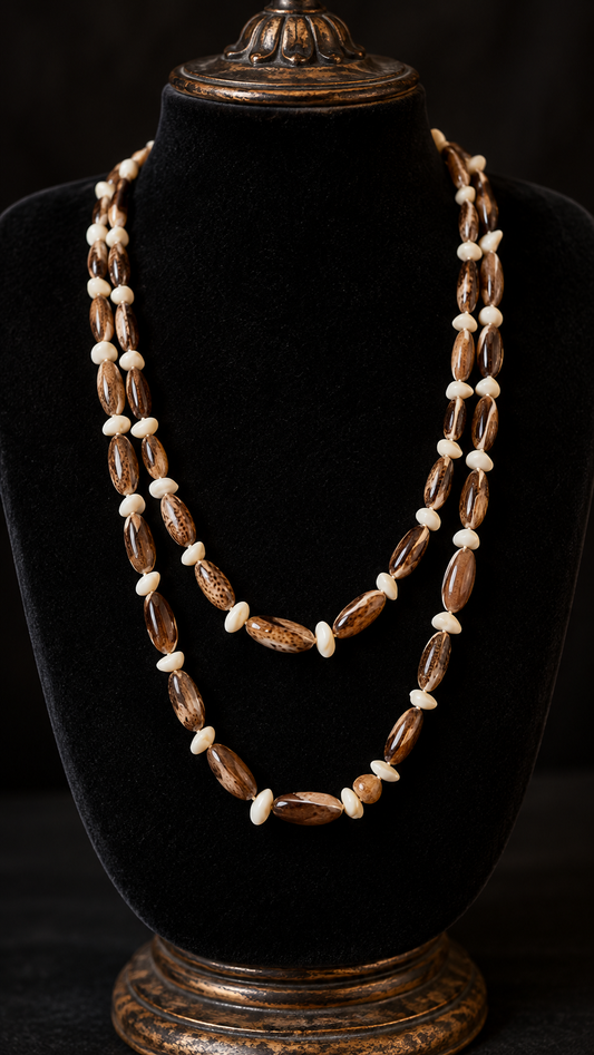 Collana a doppio giro in autentiche conchiglie anni ‘50-‘60
