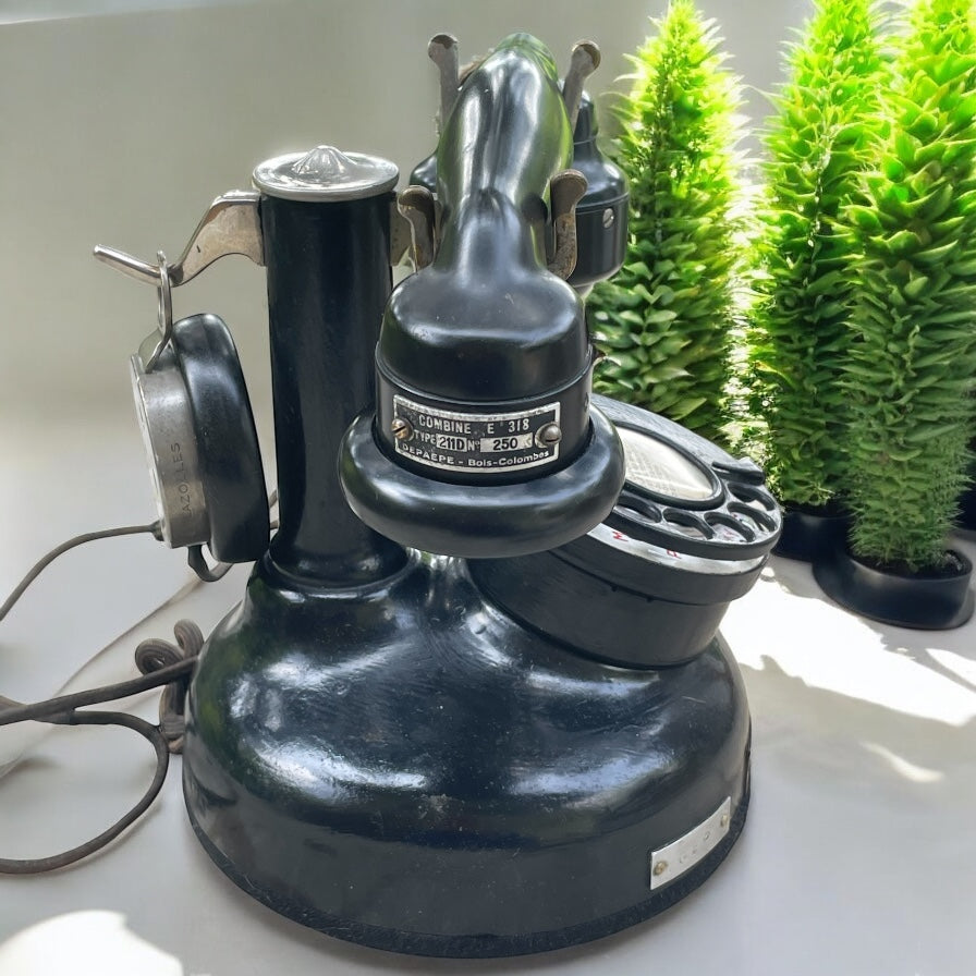 Antico telefono anni 20 Grammont combinato con cornetta e ascoltatore