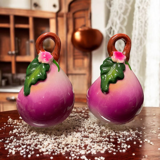 Coppia sale e pepe ravanelli ceramica anni ‘80 vintage