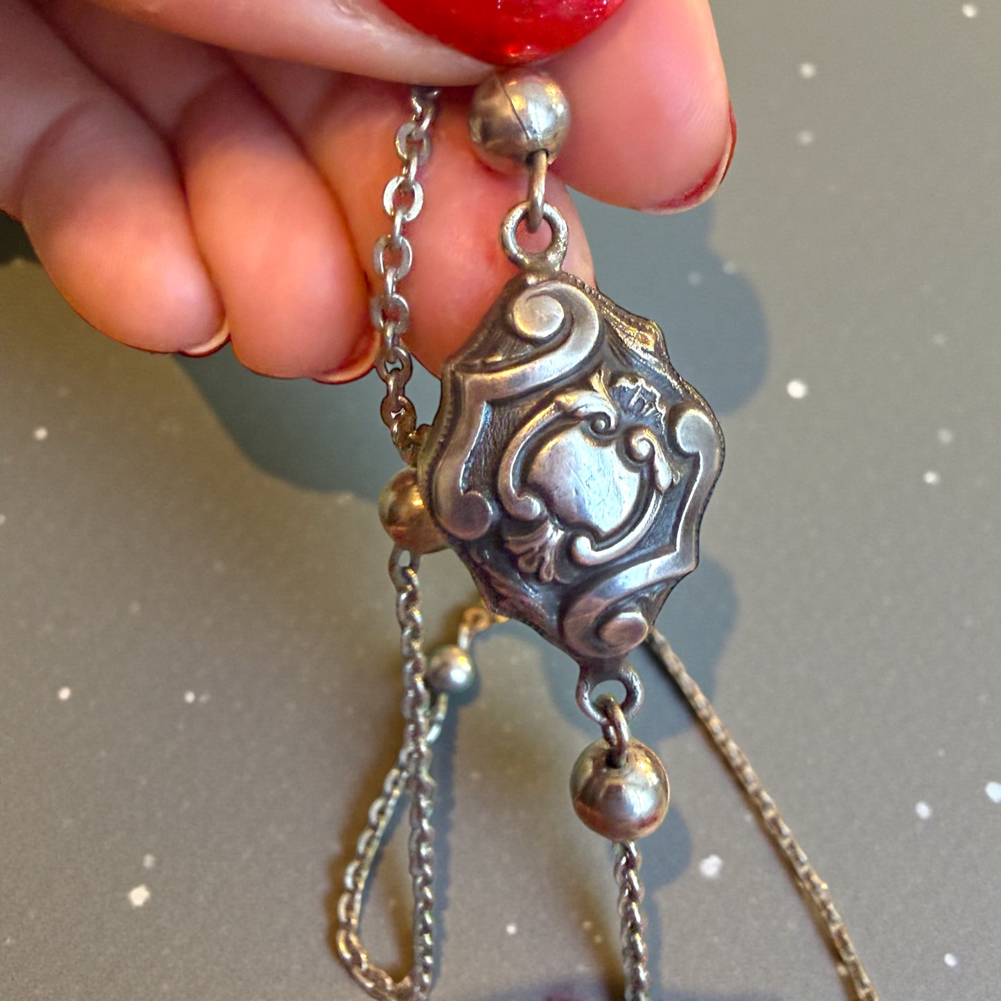 Collana girocollo con breloque d’argento da panciotto di fine ‘800