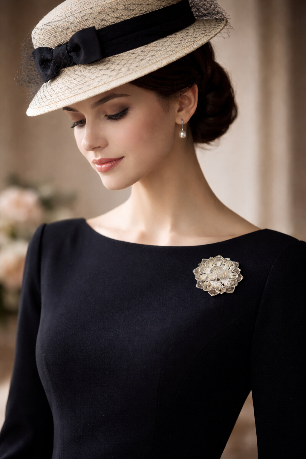 Spilla floreale in finissima filigrana d’argento utilizzabile anche come pendente gioiello ￼