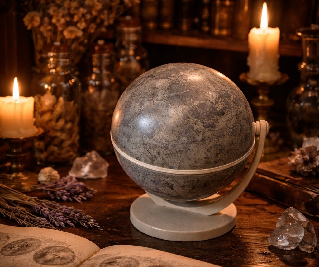 Globo lunare vintage rotante da studio / didattico