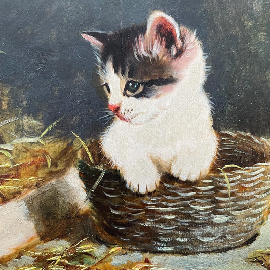 Painting on tablet kitten and chick