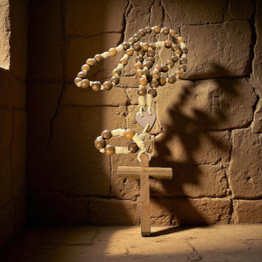 Rosario da processione Francescano lunghezza 1.02 mt da chiuso in legno