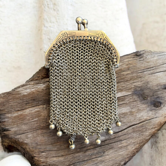 Porta monete e accessori da chatelaine, epoca vittoriana, argento