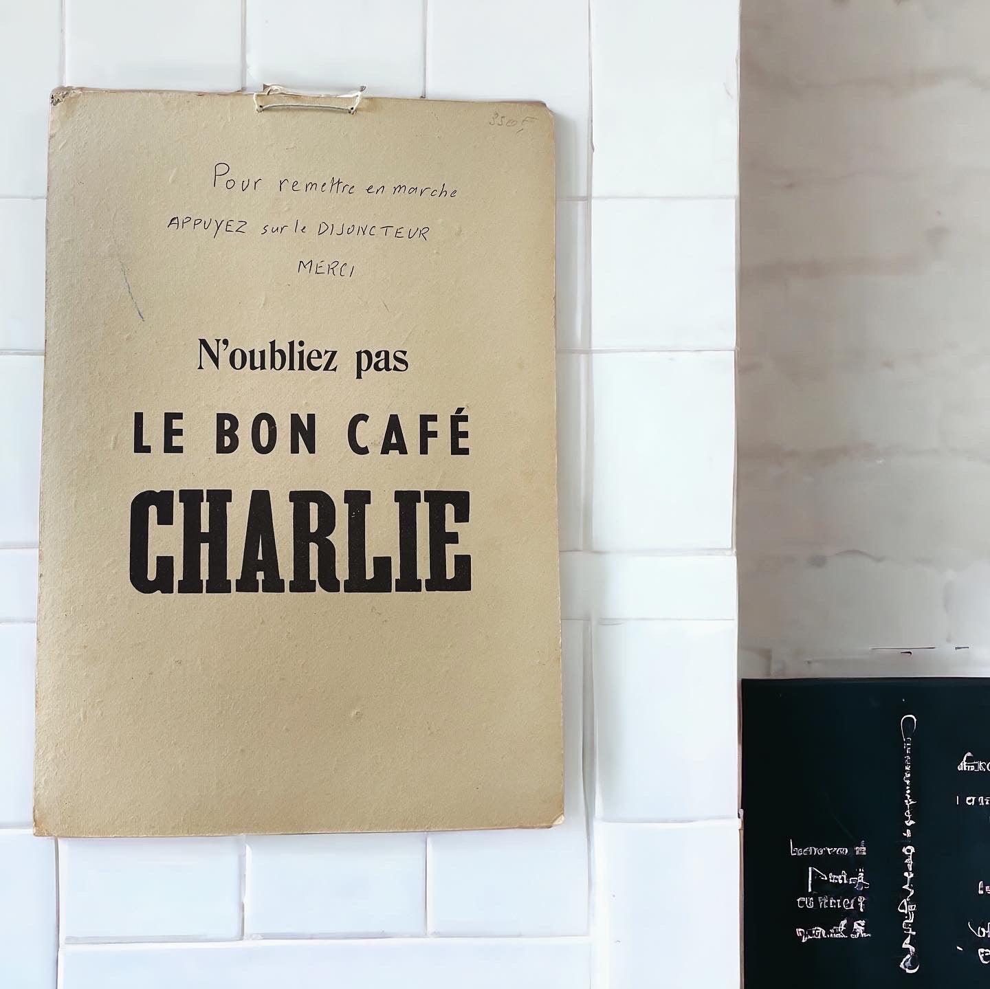 Caffè Charlie advertising cardboard