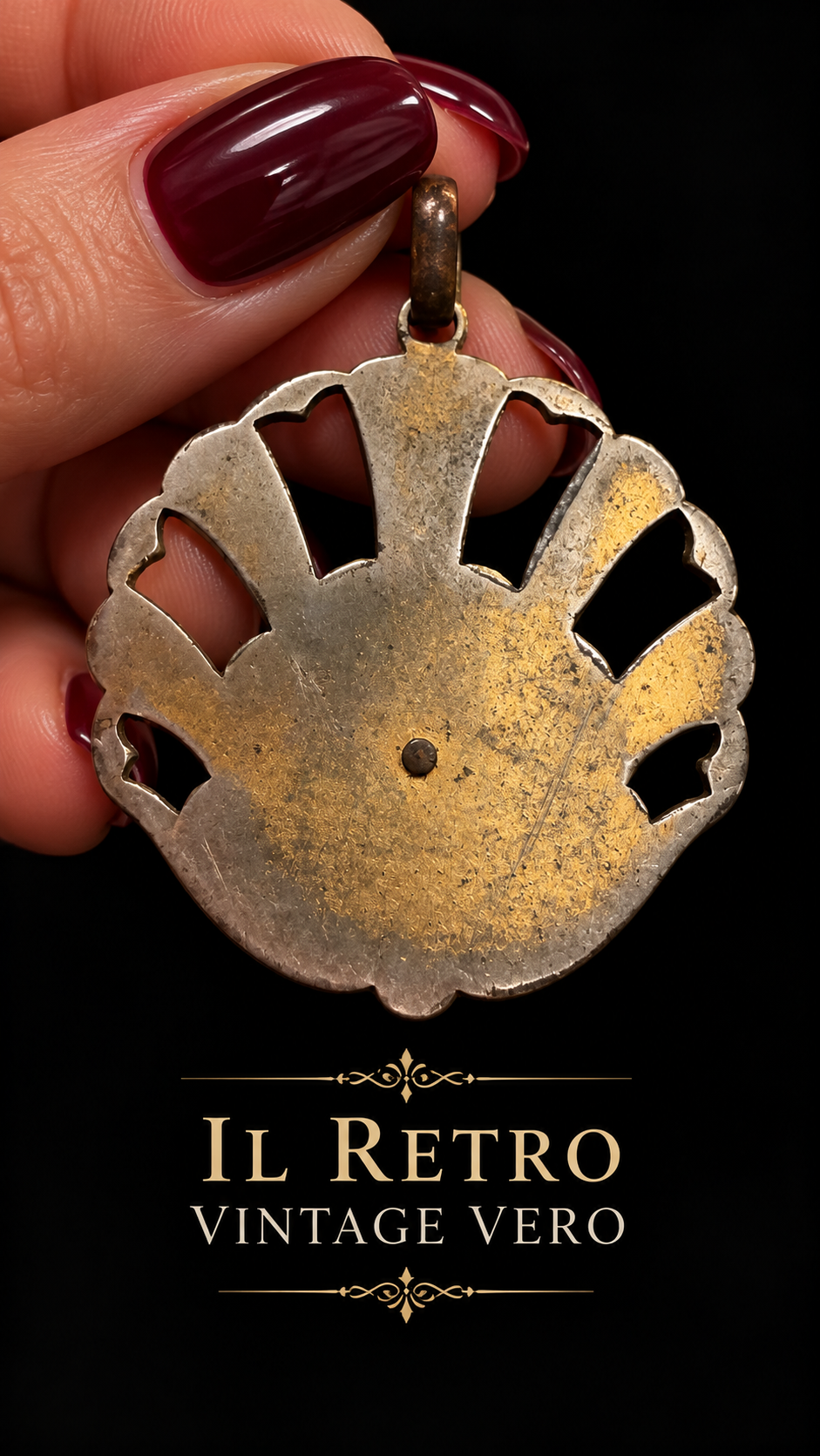 Ciondolo pendente Oro di Toledo damaschinato con drago a fronte