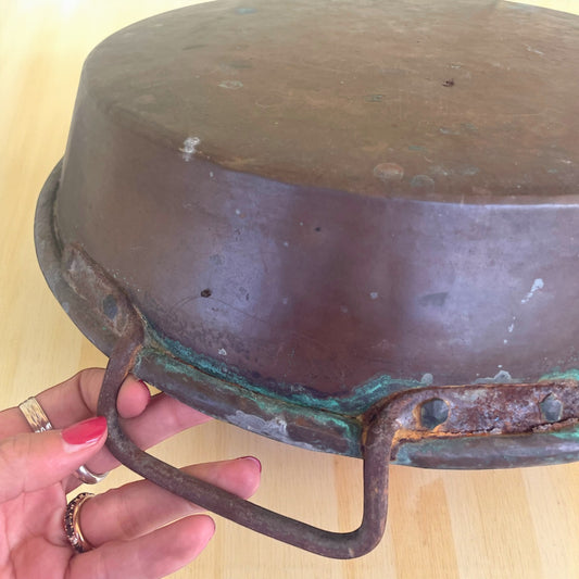 Coppia grandi paioli bassi in rame, Valsabbia