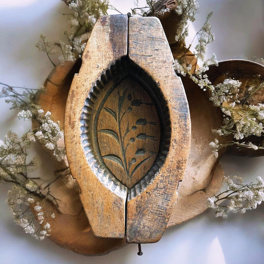 Antique floral butter mold