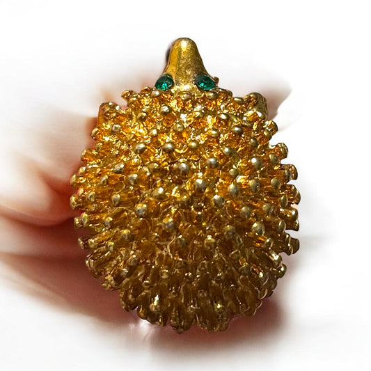 Spilla bigiotteria anni ‘60 americana riccio dorato