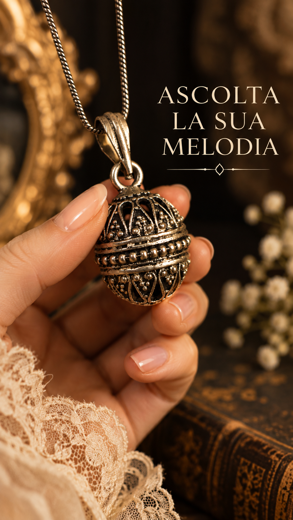 Collana vintage chiama angeli che suona per Angelo Custode
