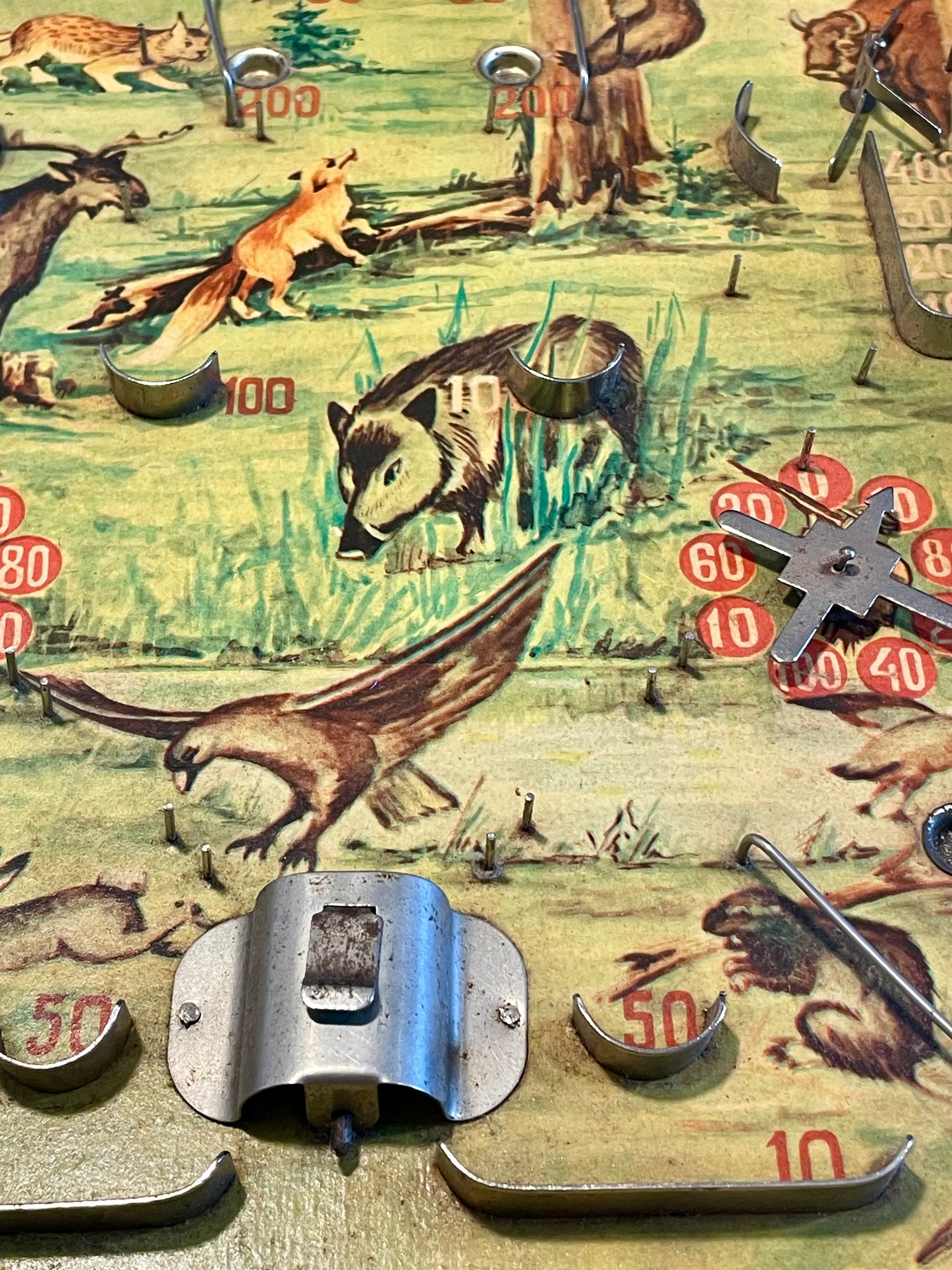 Flipper da tavolo francese con 3 biglie, gioco d’epoca anni ‘40 - ‘50